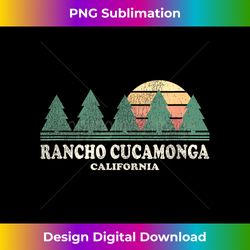 rancho cucamonga ca vintage throwback tee retro 70s design - futuristic png sublimation file - ideal for imaginative endeavors