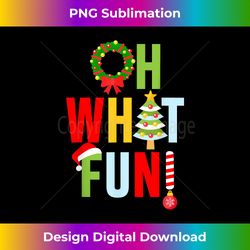 oh what fun christmas t- with wreath and tree - contemporary png sublimation design - striking & memorable impressions