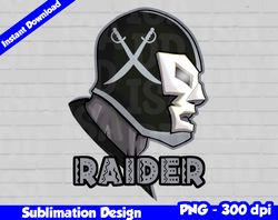 raiders png, football mascot, raiders t-shirt design png for sublimation, mexican wrestler style