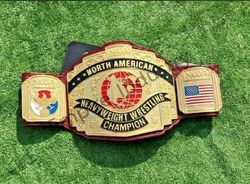 handmade north american heavyweight wrestling champion replica tittle belt adult size brass plates