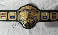 handmade mid-atlantic states heavyweight wrestling champion replica tittle belt adult size brass plates
