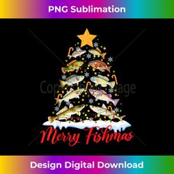 Merry Fishmas Funny Christmas Tree Lights Fish Fishing Rod - Innovative PNG Sublimation Design - Customize with Flair
