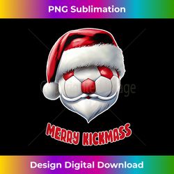 merry kickmass santa hat soccer ball with beard on football tank top - sublimation-optimized png file - rapidly innovate your artistic vision