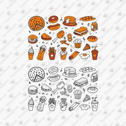 foodie food lover clipart icons svg cut file