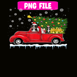 dog red car truck christmas png, christmas dog moods png, cute gifts png