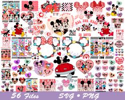 mickey valentines day  svg bundle, mickey valentines day mickey svg, disney valentines day svg png, mickey bundle svg