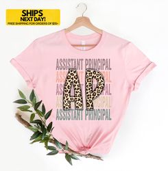 ap assistant principal stacked 5 t-shirt burgundy blush beige green, educator gift, school staff shirt, assistant princi
