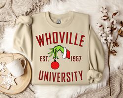 christmas sweater, grinch sweater, whoville christmas sweatshirt, unisex, best selling grinch sweater, sweatshirt for ch