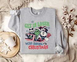 christmas sweatshirts get in losers,  losers ugly sweater party sweatshirt - funny xmas gift idea - holiday fashion