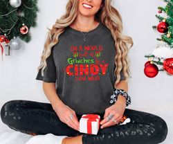 cindy lou who vibes cotton t-shirt - whimsical christmas tee - holiday movie inspired shirt, soft cotton tee - whoville