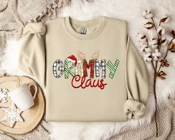 grammy claus cozy christmas vibes sweatshirt - grandparent's xmas gift - festive winter pullover - seasonal family joy -