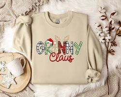 granny claus christmas sweatshirt - granny claus style - cozy christmas sweatshirt for grandmother -  unique christmas d