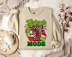 grinch christmas mode sweatshirt, switch design pullover  casual unisex jumper  christmas sweater  unique fashion statem