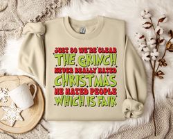 grinch christmas sweatshirt, hilarious christmas sweatshirt  festive holiday jumper  xmas sweater  funny winter apparel