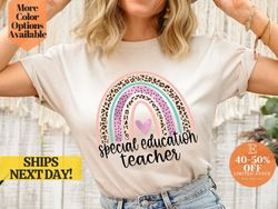 special education teacher rainbow t-shirt - inclusion awareness shirt, colorful rainbow special education teacher t-shir