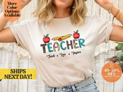 teacher teach, love, inspire t-shirt, inspirational teacher teach with passion, love, inspire, empowered educator t-shir