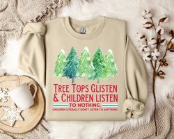 tree tops glisten vintage christmas tree sweatshirt - retro xmas jumper for men and women