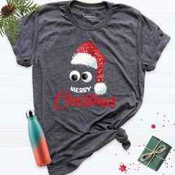 santa hat sarcastic eyes christmas tshirt, funny winter holiday shirt, christmas santa hat shirt, merry xmas party shirt