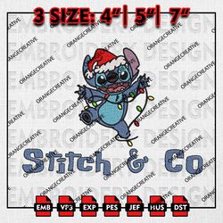 stitch and co christmas embroidery files, christmas stitch emb designs, disney machine embroidery file, digital download