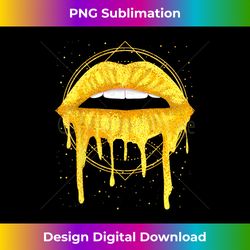 Amazing Gold Glitter Sparkle Women Mouth Lips Kiss Outfit - Vibrant Sublimation Digital Download - Craft with Boldness and Assurance