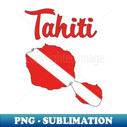 tahiti scuba diving flag - vintage sublimation png download - stunning sublimation graphics