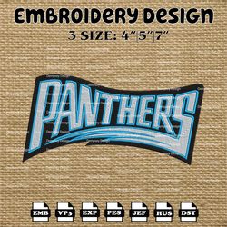 carolina panthers embroidery pattern, nfl carolina panthers embroidery designs, nfl logo embroidery files