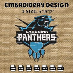 carolina panthers embroidery pattern, nfl carolina panthers embroidery designs, nfl logo embroidery files