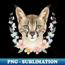 Flower Caracal - PNG Transparent Sublimation Design - Unlock Vibrant Sublimation Designs