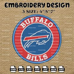 buffalo bills embroidery pattern, nfl buffalo bills embroidery designs, nfl logo embroidery files