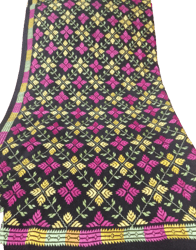 fabric khaddar phulkari hand embroidery shawl black color large size