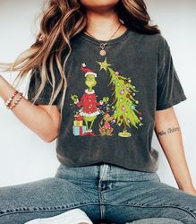 comfort colors grinch christmas tree shirt, grinch christmas shirt, christmas shirt, grinchmas shirt, cute christmas shi