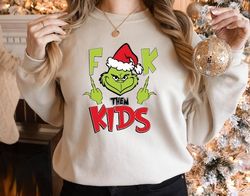 funny christmas sweatshirt, funny santa sweater, fak them kids, funny christmas party shirt, funny gift for christmas, t