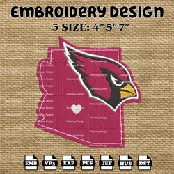 arizona cardinals embroidery pattern, nfl arizona cardinals embroidery designs, nfl logo embroidery files