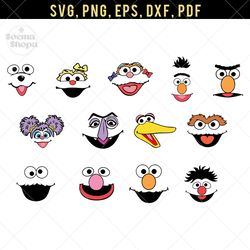 sesame team svg, cute face png clipart, compatible with cricut and cutting machine