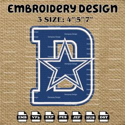 dallas cowboys embroidery pattern, nfl dallas cowboys embroidery designs, nfl logo embroidery files