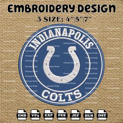 indianapolis colts embroidery pattern, nfl colts embroidery designs, nfl logo embroidery files