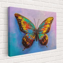 abstract butterfly canvas print, minimalist wall art, butterfly poster, framed art, ready to hang