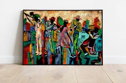 abstract music wall art, music room canvas poster, abstract jazz music printing, contemporary printed, colorful canvas g