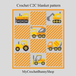 crocher c2c construction vehicles graphgan blanket pattern pdf download