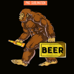 bigfoot with beer png funny sasquatch png drinking party png