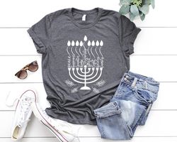 happy hanukkah shirt, menorah hanukkah, jewish holiday adult shirt, jewish shirt, chanukah shirt, gift for hanukkah