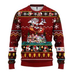 get festive with dragon ball ugly christmas sweater - perfect for anime fans!