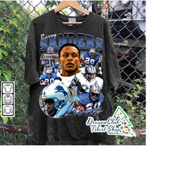 vintage 90s graphic style barry sanders t-shirt - barry sanders t-shirt - retro american football oversized t-shirt foot