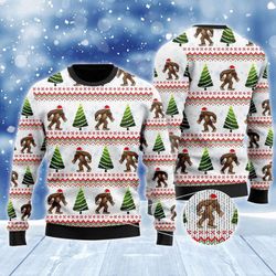 bigfoot christmas tree ugly sweater - unbelievably fun holiday attire