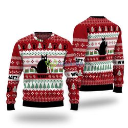 funny black cat ugly christmas sweater: hilarious holiday apparel for cat lovers