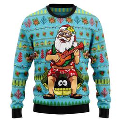 hawaiian santa claus ugly christmas sweater: festive aloha style for the holidays