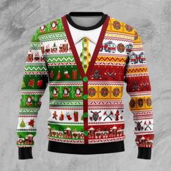 citybarks ugly sweater: firefighter xmas d - festive and stylish for the holidays