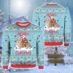 merry corgmas & santa claus ugly sweater: festive holiday fashion for corgi lovers