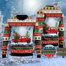 xmas flamingos ride red truck ugly sweater: festive holiday apparel for a fun and unique look