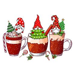 gnome christmas coffee png, merry christmas png, coffee latte png, christmas png, christmas latte png digital download